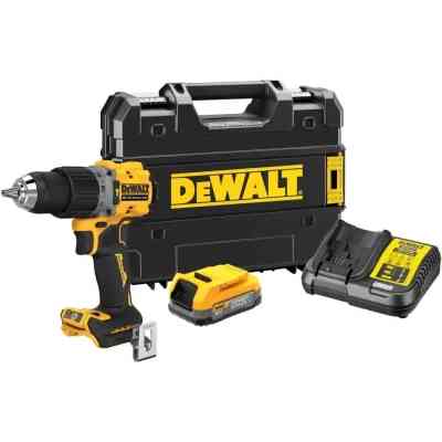 Шуруповерт DeWALT XR Li-Ion PowerStack 90 Нм, 18V 1x1.7Ah, кейс TSTAK (DCD805E1T) Винница