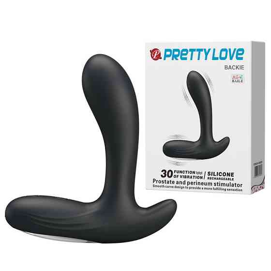 Вибромассажер простаты мультискоростной PRETTY LOVE Beckie черный, 12.5 х 3.5 см Sex Aura Киев