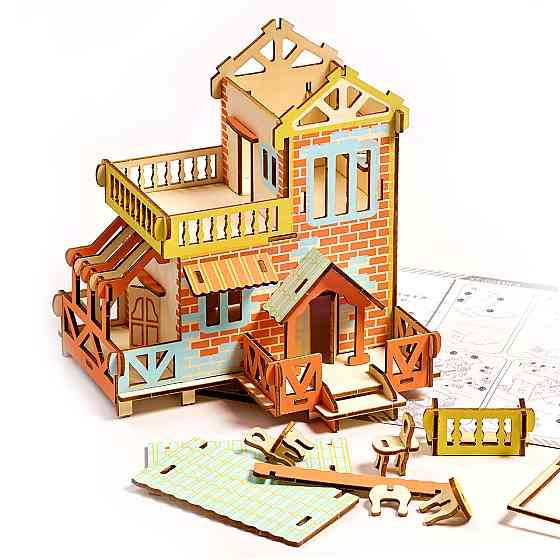 Дерев'яні 3D пазли . Тривимірний конструктор-головоломка 18 см * 17.5 см * 19 см Кам'янець-Подільський