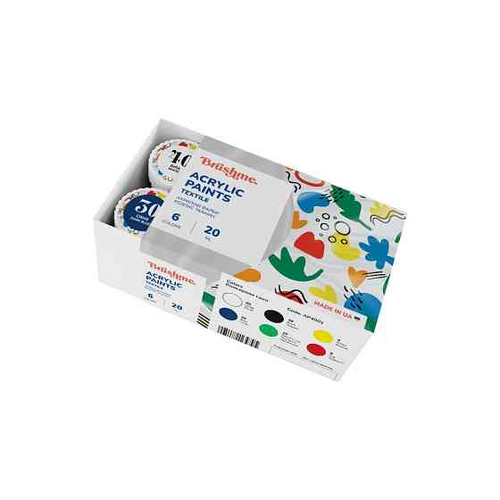 Акриловая текстильная краска Набор 4001 Brushme AP4001 6 цветов Винница