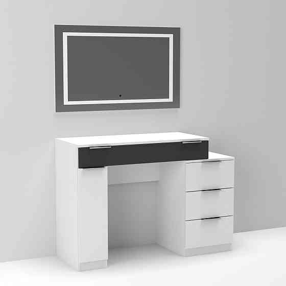 Стол туалетный Трюмо Кристалл, Белый/Антрацит, 1200/452/847 Львов