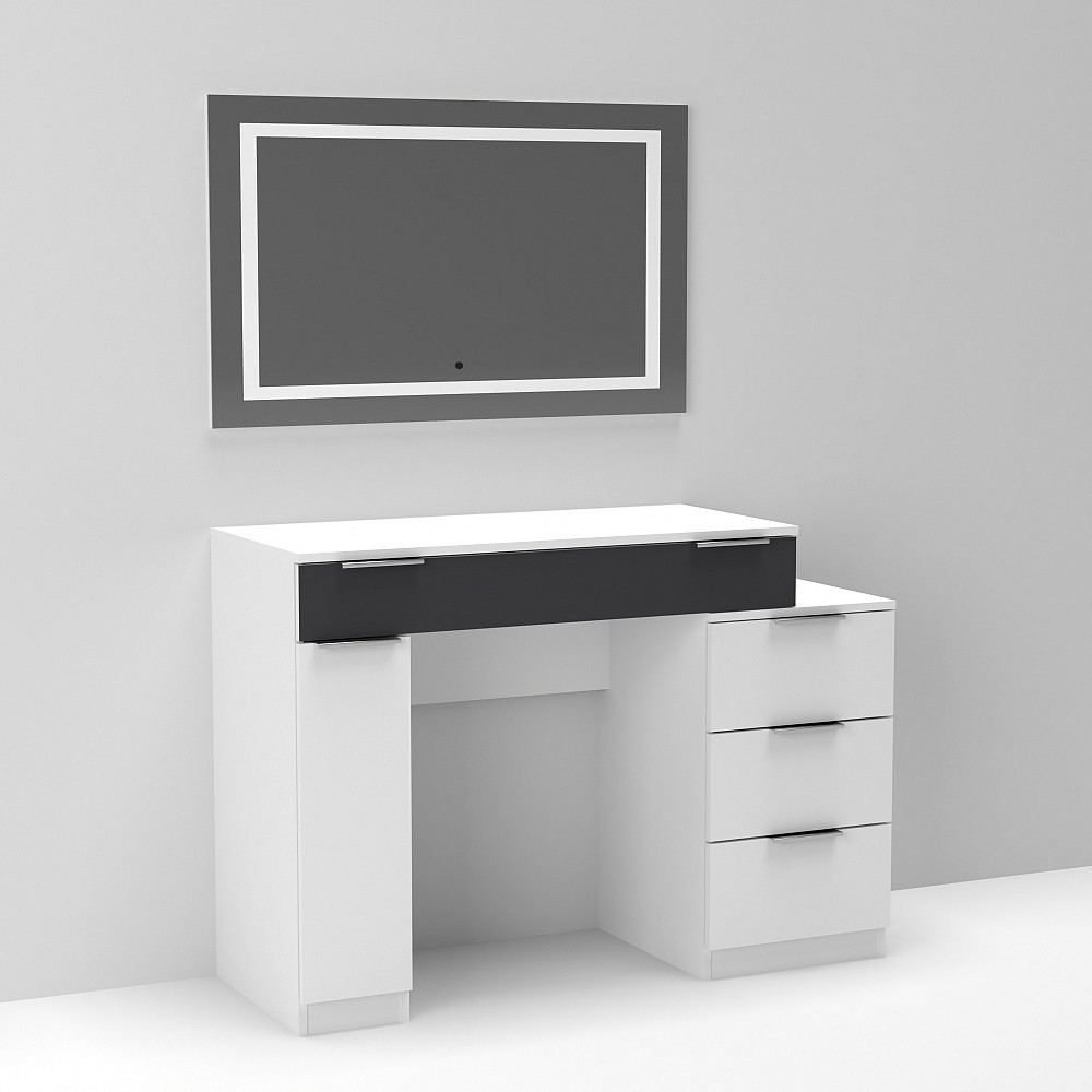 Стол туалетный Трюмо Кристалл, Белый/Антрацит, 1200/452/847 Львов - изображение 2