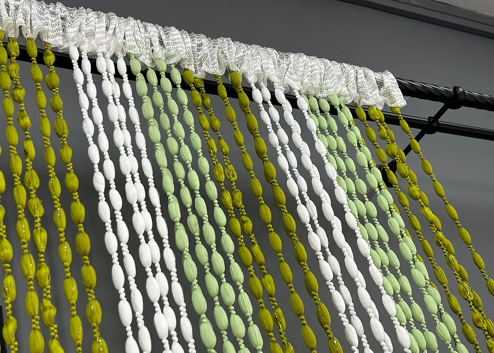 Штори-нитки "Шиніл" з люрексом Білий з оливково-м'ятним 300х300см 1 шт (61-098) Київ - фото 8