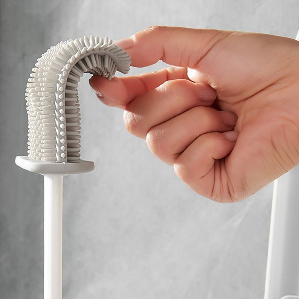 Йоржик для унітазу з гнучкою силіконовою щіткою 2в1 / Набір йоржик і щітка для туалету / Туалетний йоржик Київ - фото 4