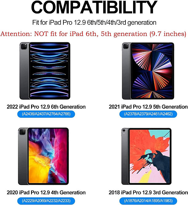 Чохол з клавіатурою для iPad Air 6 2024 11"/ Air 5 2022/Air 4 2020 10.9"/ iPad 4-го покоління 10.9 / iPad Pro 11 2018 чорний Дніпро - фото 8