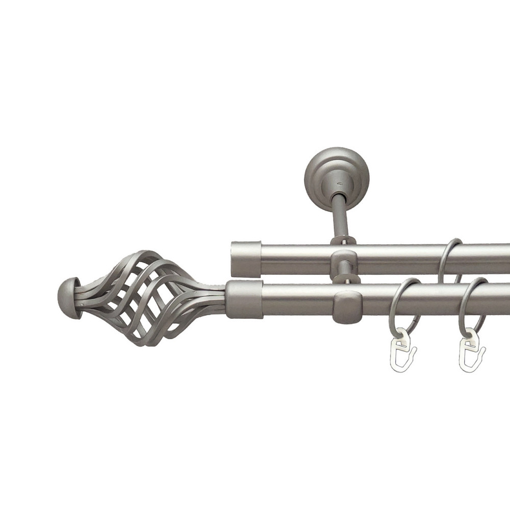 Карниз Orvit Арезо металевий дворядний відкритий Сатин 19\19 мм 200 см (6308071) Львів - фото 1