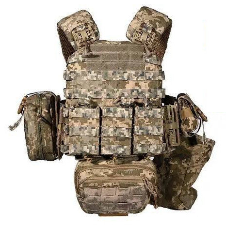 Тактична плитоноска М5 + 6 підсумків (без плит) Піксель Київ - фото 1