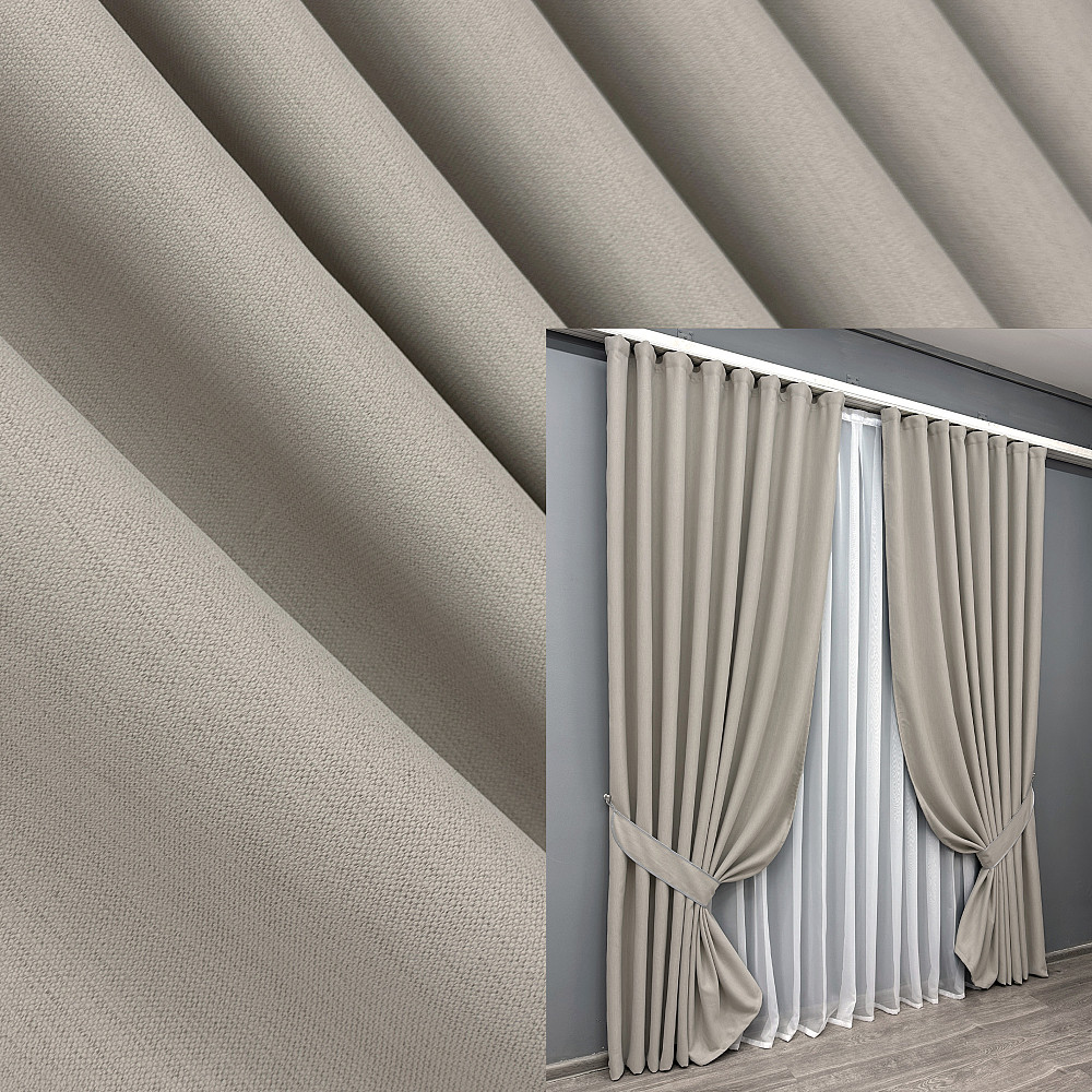 Комплект штор VR-Textil Блекаут двосторонній Scandi № 1905ш Тауп 100х270 см 2 шт (31-995) Київ - фото 1