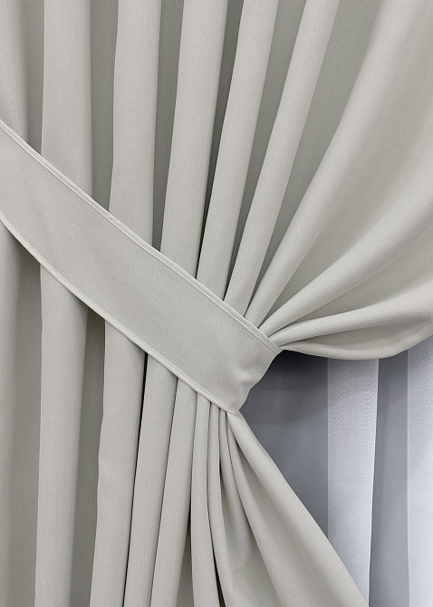 Комплект штор VR-Textil Блекаут двосторонній Scandi № 1903ш Димчасто-білий 100х270 см 2 шт (31-994) Київ - фото 5
