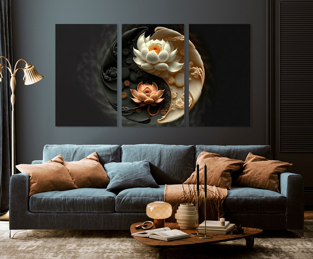 Модульная картина в гостиную / спальню   Інь-Янь   ART-171_3A 100х150 см Киев - изображение 3