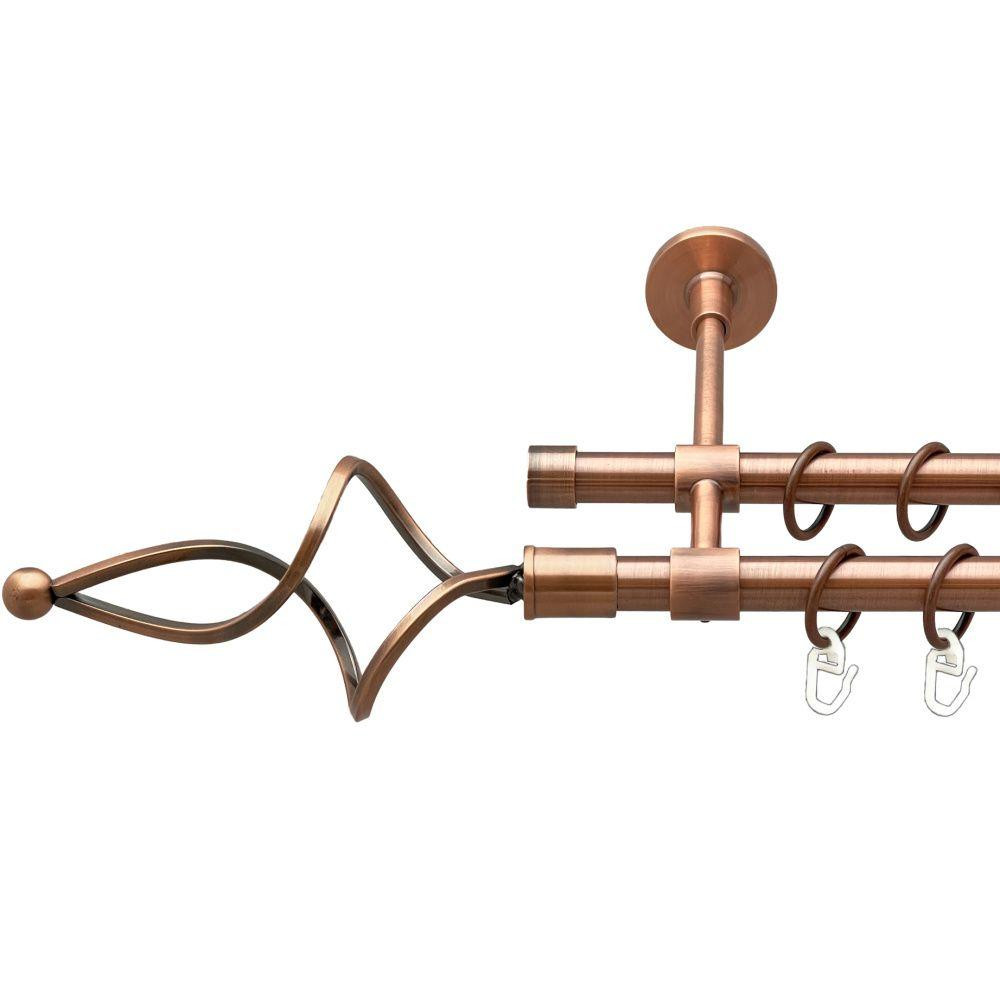 Карниз Orvit Ажур Хвилястий металевий дворядний закритий гладка труба кільце металеве Мідь 16\16 мм 240 см (00-00019773) Львів - фото 1