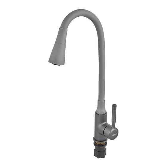 Змішувач для кухні Zerix Atrium-011-T Graphite Refl.Gray (Колір графіт+силік.вилив сірий) (ZX6107) ( 10213 ) Харьков
