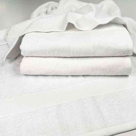Набор махровых полотенец c Бордюром 3шт GM Textile 40х70см, 50х90см, 70х140см 400г/м2 (Белый) Сумы