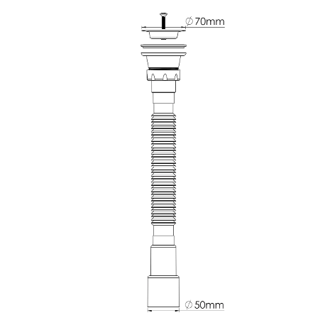Гофросифон подовжений, випуск 70мм, гофра O50 NOVA Харків - фото 2