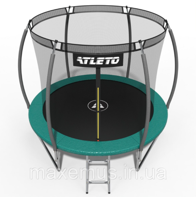1 Батут детский с внутренней защитной сеткой 252 см батут атлето с лестницей для детей и взрослых зеленый Мостиська - фото 12