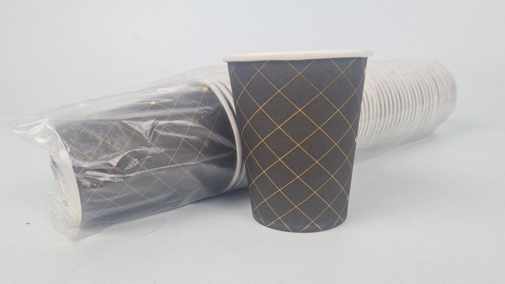 Стаканчики для кави 250 мл Юніта ромб коричневий h9 (50 шт.) Харків - фото 1