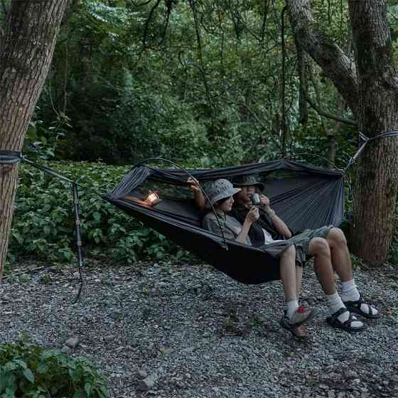 Гамак 3-в-1 з москітною сіткою Naturehike CNH22HJ001, 210T polyester, темно-зелений Київ