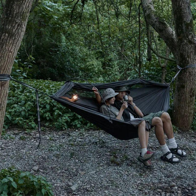 Гамак 3-в-1 з москітною сіткою Naturehike CNH22HJ001, 210T polyester, темно-зелений Киев - изображение 6