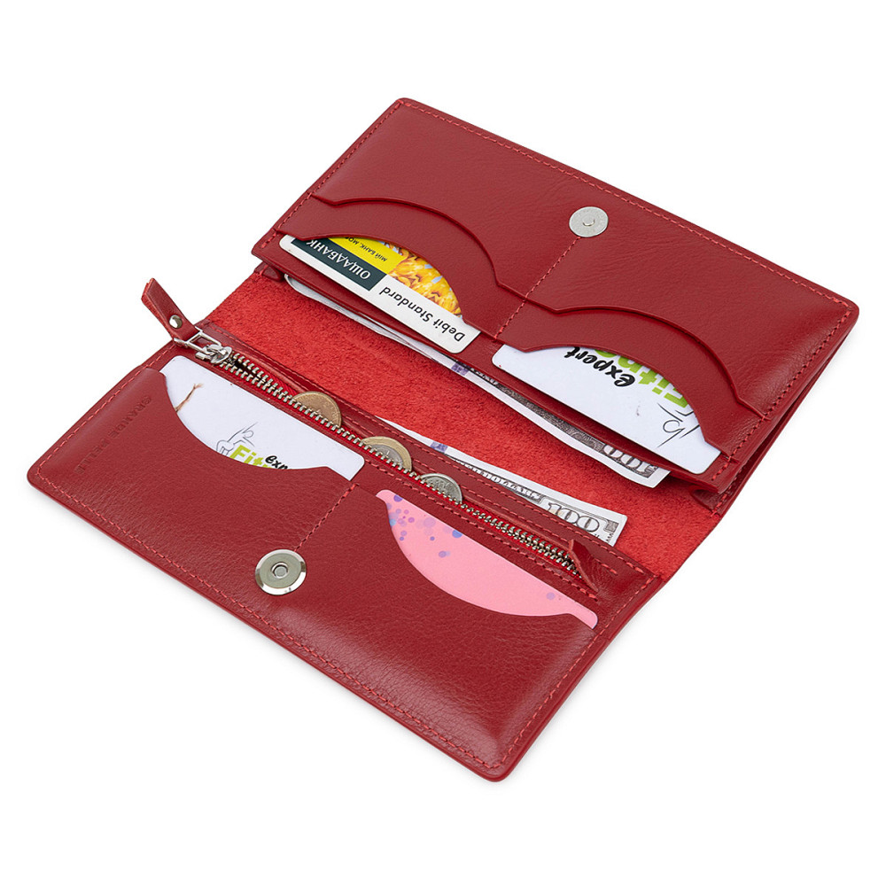 Вертикальное женское портмоне GRANDE PELLE 11555 Красный Киев - изображение 6