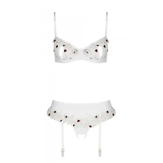Сексуальний комплект з поясом для панчіх Passion LOVELIA SET L/XL, white Львів