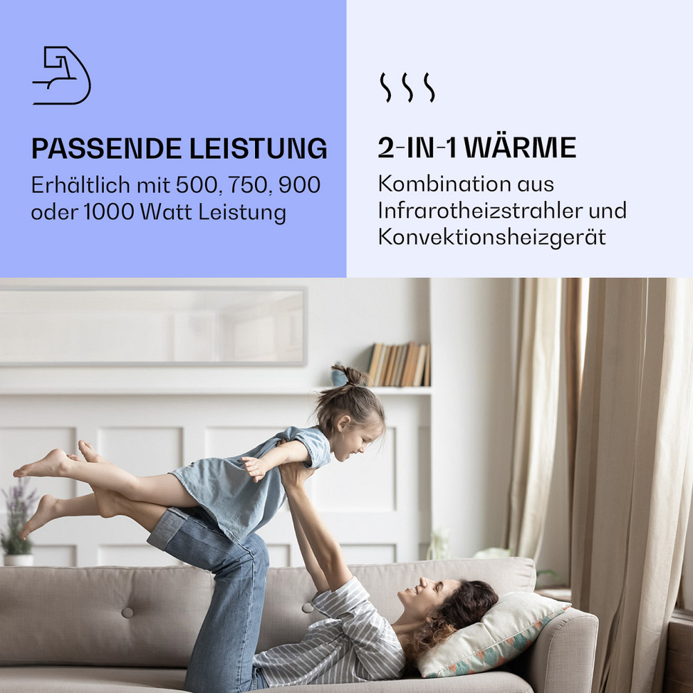 Интеллектуальный инфракрасный обогреватель La Palma 900 40x160 см 900 Вт зеркальное основание 900 Вт (40 x 160 Ровно - изображение 5