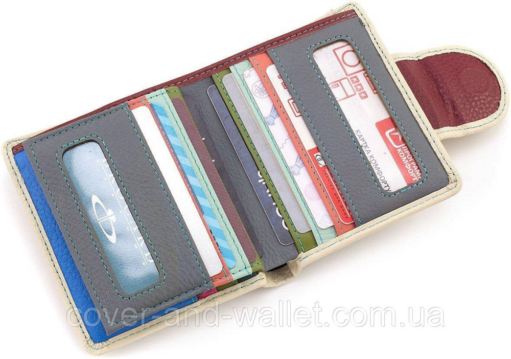 Небольшой кожаный женский кошелек белого цвета ST 415 Киев - изображение 6