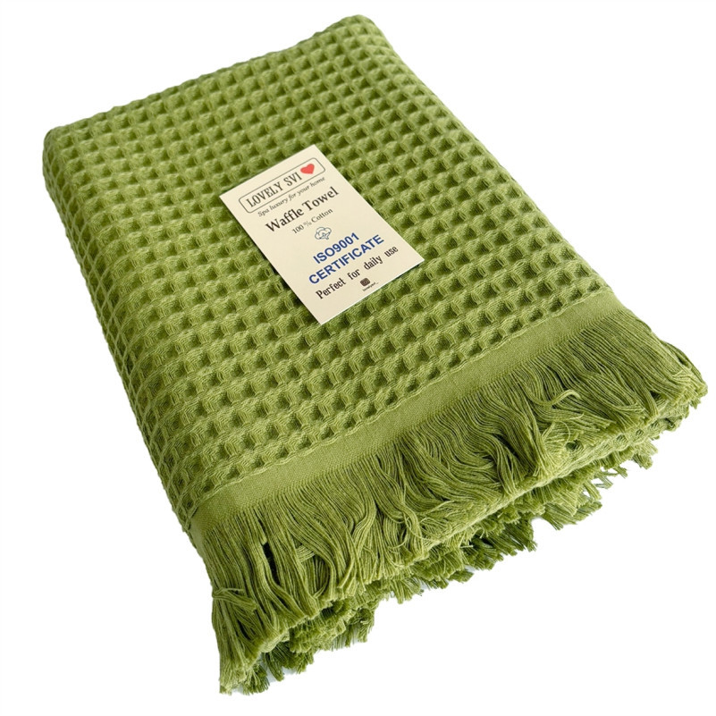 Вафельний рушник Lovely Svi - бавовна-  для ванної, готелів, спа - XXL 90х180 см - Зелений (402443) Київ - фото 1