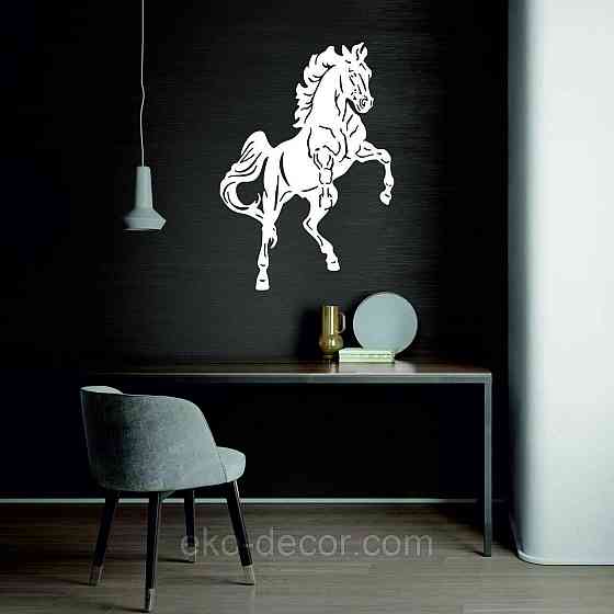 Декоративное настенное Панно «Лошадь», Декор на стену 70*49 см, Белый Киев