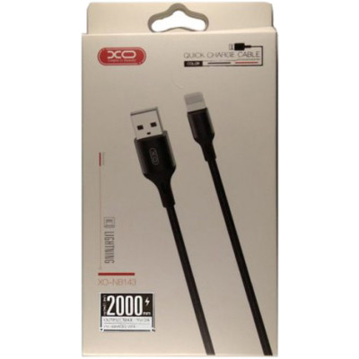 Дата кабель USB 2.0 AM to Lightning 1.0m NB143 Braided Black XO (XO-NB143i1-BK) Вінниця - фото 3