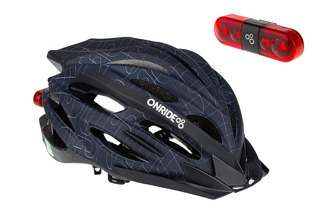 Велосипедний шолом ONRIDE Grip чорний L (58-61 см) + Мигалка ONRIDE Row Бровари - фото 1