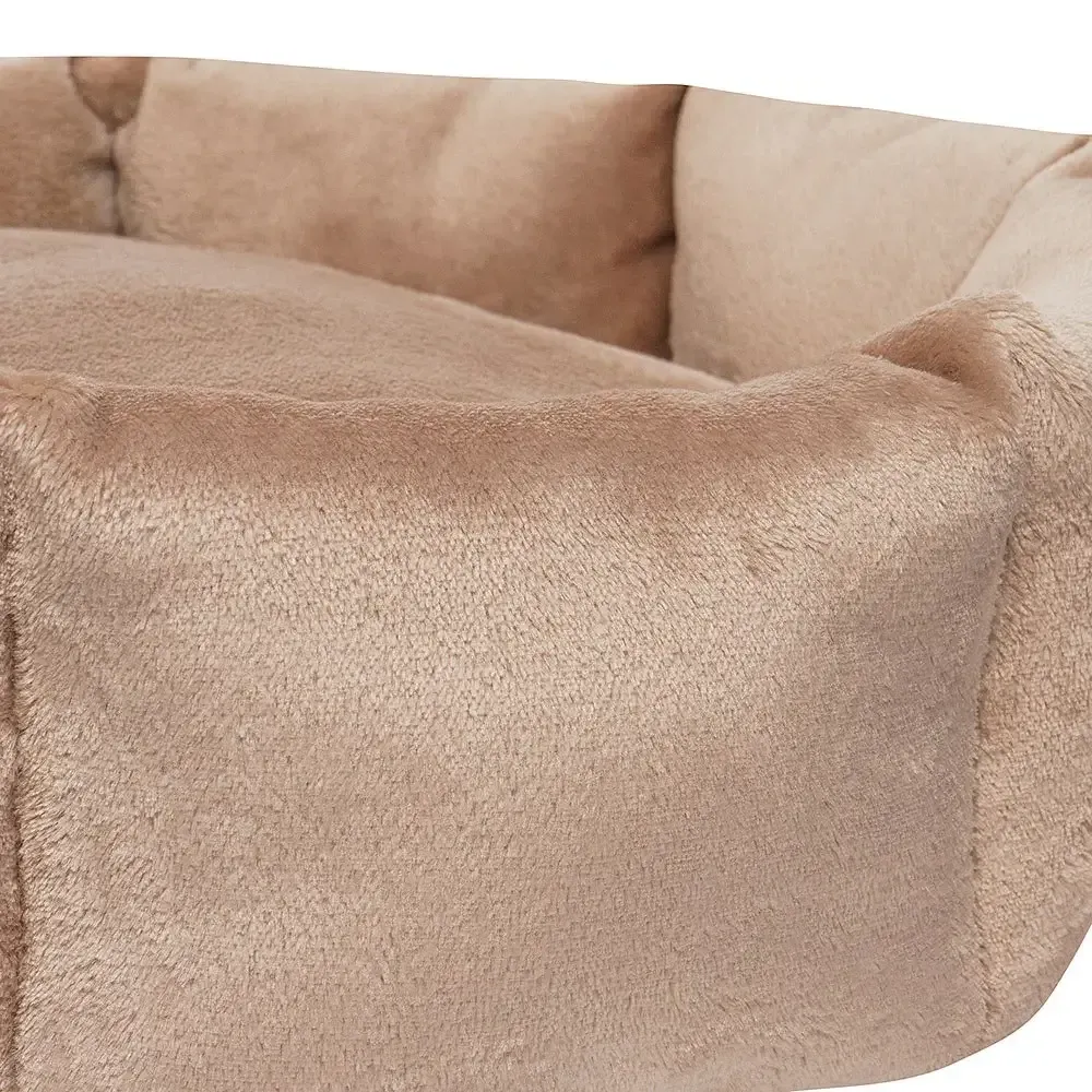 Лежанка ХайДог HiDOG плюшевая круглая S для собаки или кота капучино (42 х 12 см) Киев - изображение 3