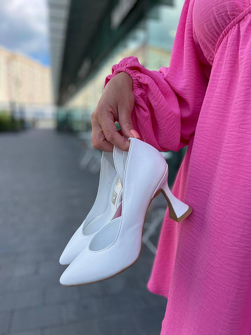 LIRIO Жіночі туфлі з натуральної шкіри на підборах весна-осінь білі демісезонні T0304/CT8057KP- Коломия - фото 10