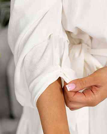 Жіноче легке романтичне мініплаття з льону. Молочний, 42/44 Одеса