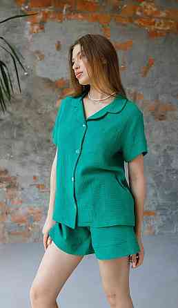 Жіночий літній костюм шорти і сорочка М Зелений Харків