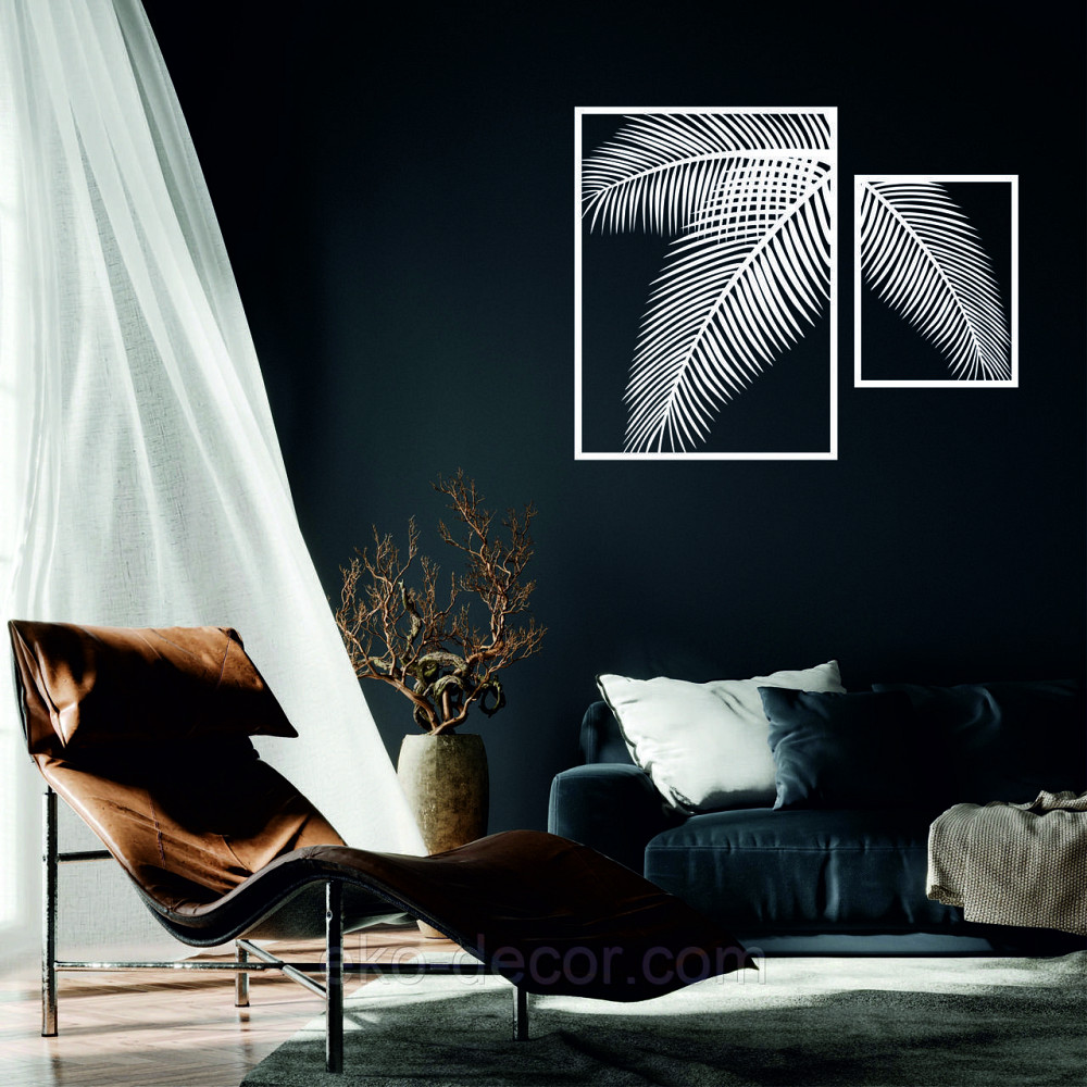 Декоративное настенное Панно «Пальма» Декор на стену 50*65 см, Белый Киев - изображение 1