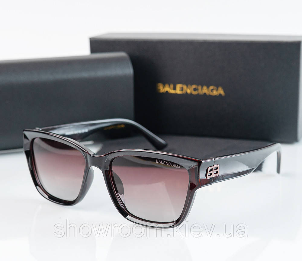 Солнцезащитные женские очки Balenciaga (03260) коричневые Киев - изображение 1