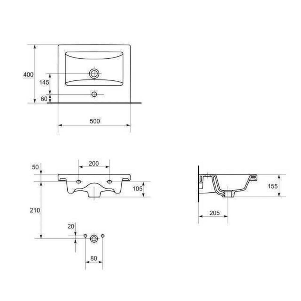 Умывальник мебельный Cersanit COMO 50 (000009783) Киев - изображение 2