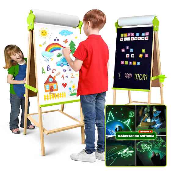 Мольберт детский 5в1 с полицейским и бумагой для творчества и обучения Lumik Premium Киев