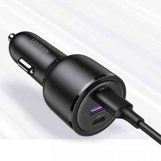 Автозарядка 3xUSB 69W (USB-C+USB-A) QC 3.0 Чорна (CD239) UGREEN (20467) Киев