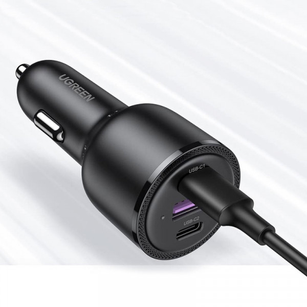 Автозарядка 3xUSB 69W (USB-C+USB-A) QC 3.0 Чорна (CD239) UGREEN (20467) Київ - фото 2