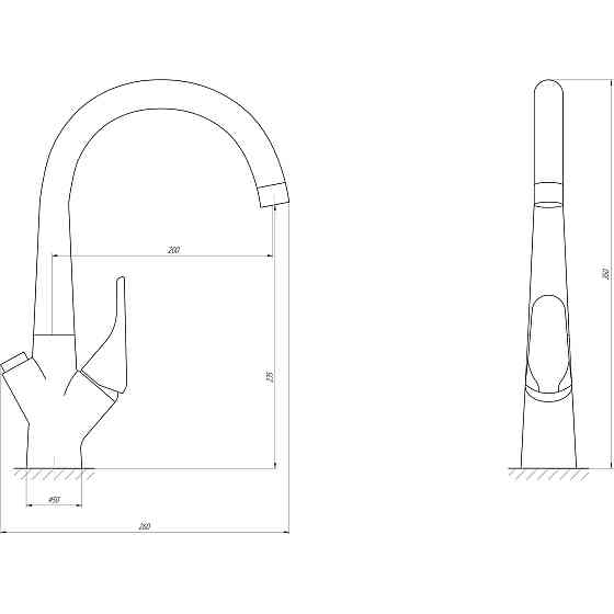 Змішувач для кухні під осмос Globus Lux LAZER GLLR-0222 Луцк