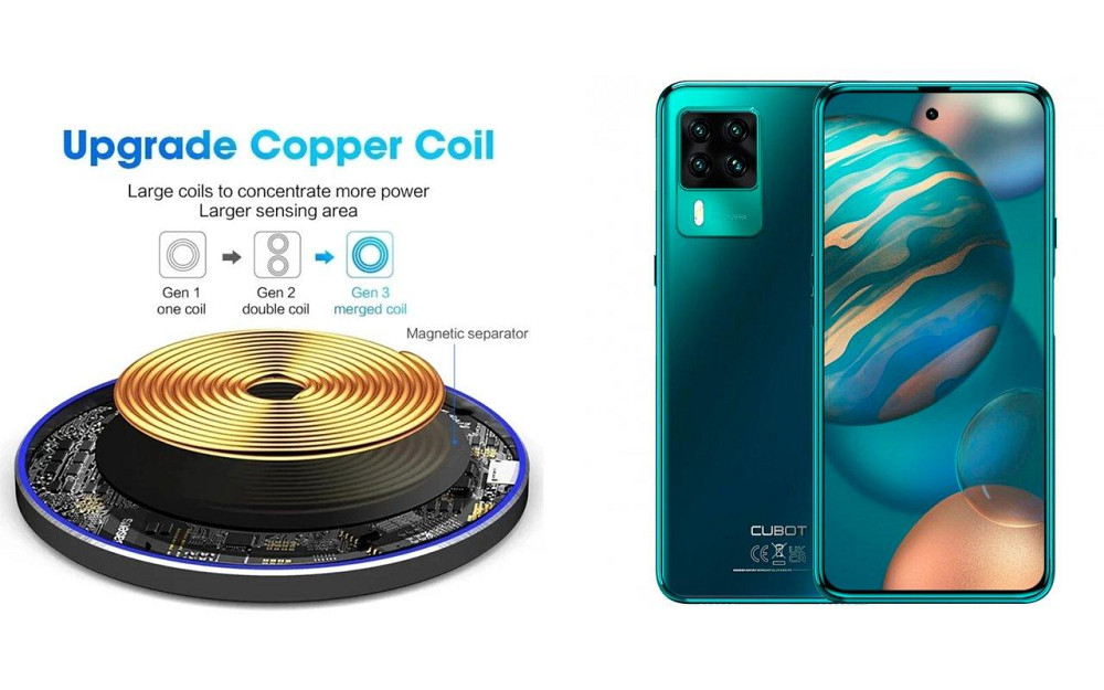 Бездротовий зарядний пристрій Copper до 30W для Doogee S96, S96 GT, S96 Pro, USB-C, LED Київ - фото 2