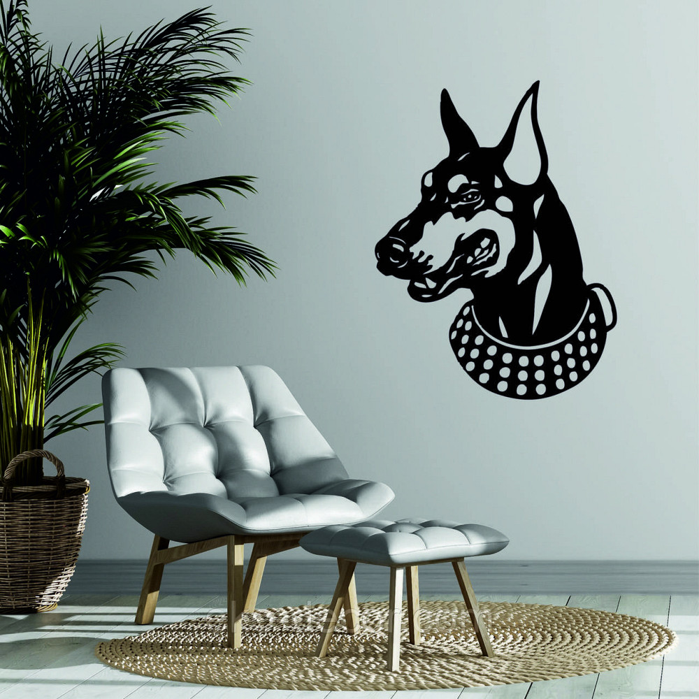 Декоративное настенное Панно «Доберман», Декор на стену 110*84 см, Черный Киев - изображение 1