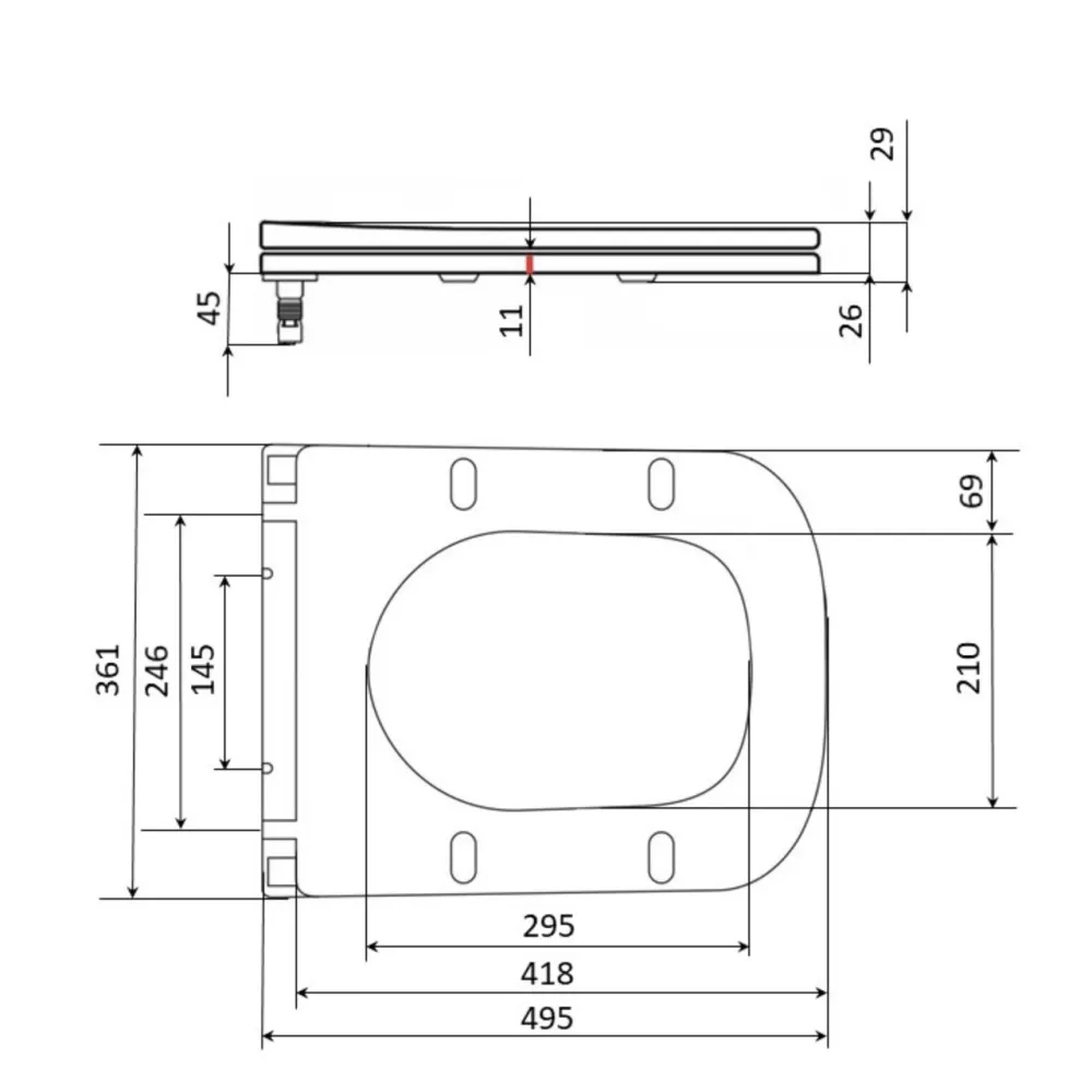 Qtap Сиденье для унитаза напольного (Aries) 445×360×30 мм, White, с микролифтом, Slim Duroplast, Quick Release QT03228302W3 Киев - изображение 2