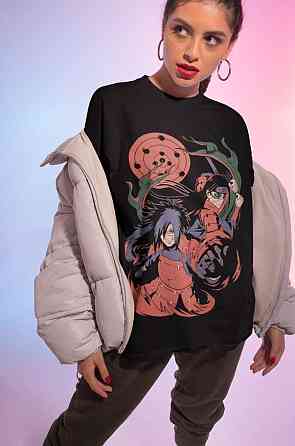 Футболка мужская аниме Наруто оверсайз (S/M/L) Черний AnimeJ0836 Днепр