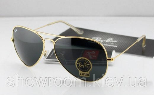 Чоловічі сонцезахисні окуляри RAY BAN aviator gold (2905) Київ - фото 1