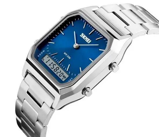 Наручний чоловічий годинник Skmei 1220 Tango Сріблястий з синім Вінниця - фото 1