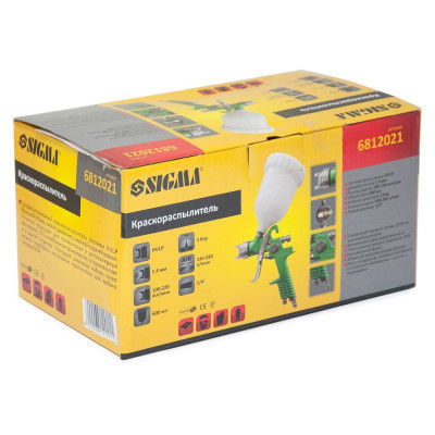 Краскопульт Sigma HVLP 1.4 верхний бак, (зеленый) (6812021) Винница - изображение 8