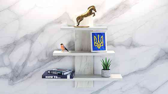 Полка навесная ПН-1, Дуб Крафт Білий, 500/140/500 Львов