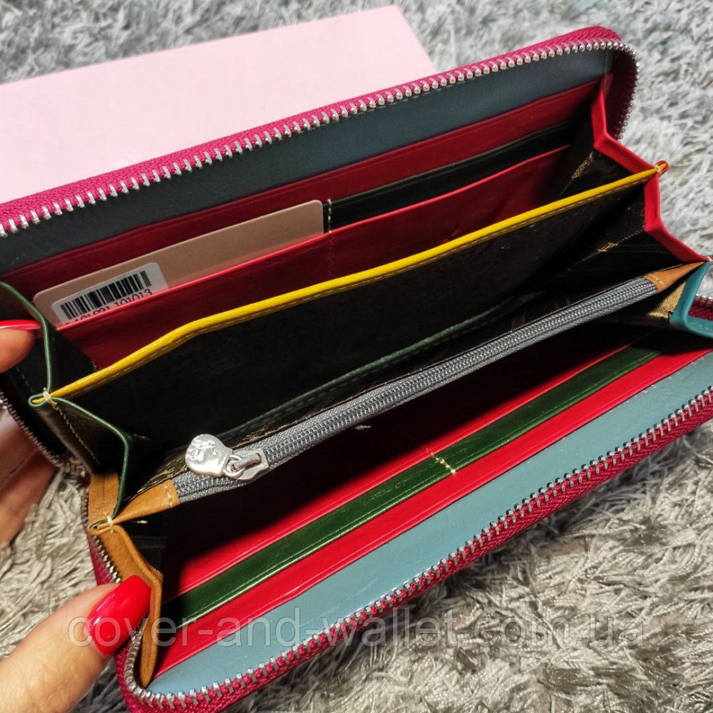 Червоний жіночий шкіряний гаманець клатч на блискавці Marco Coverna MC 7003 Київ - фото 3